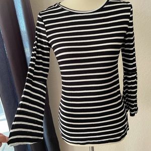 Black & white striped mariner top bell sleeves